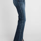 Petra153 - Mid Rise Classic Bootcut With Fringed Hem Jeans