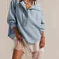 Free People - Women's Denim Dreaming Pullover Top