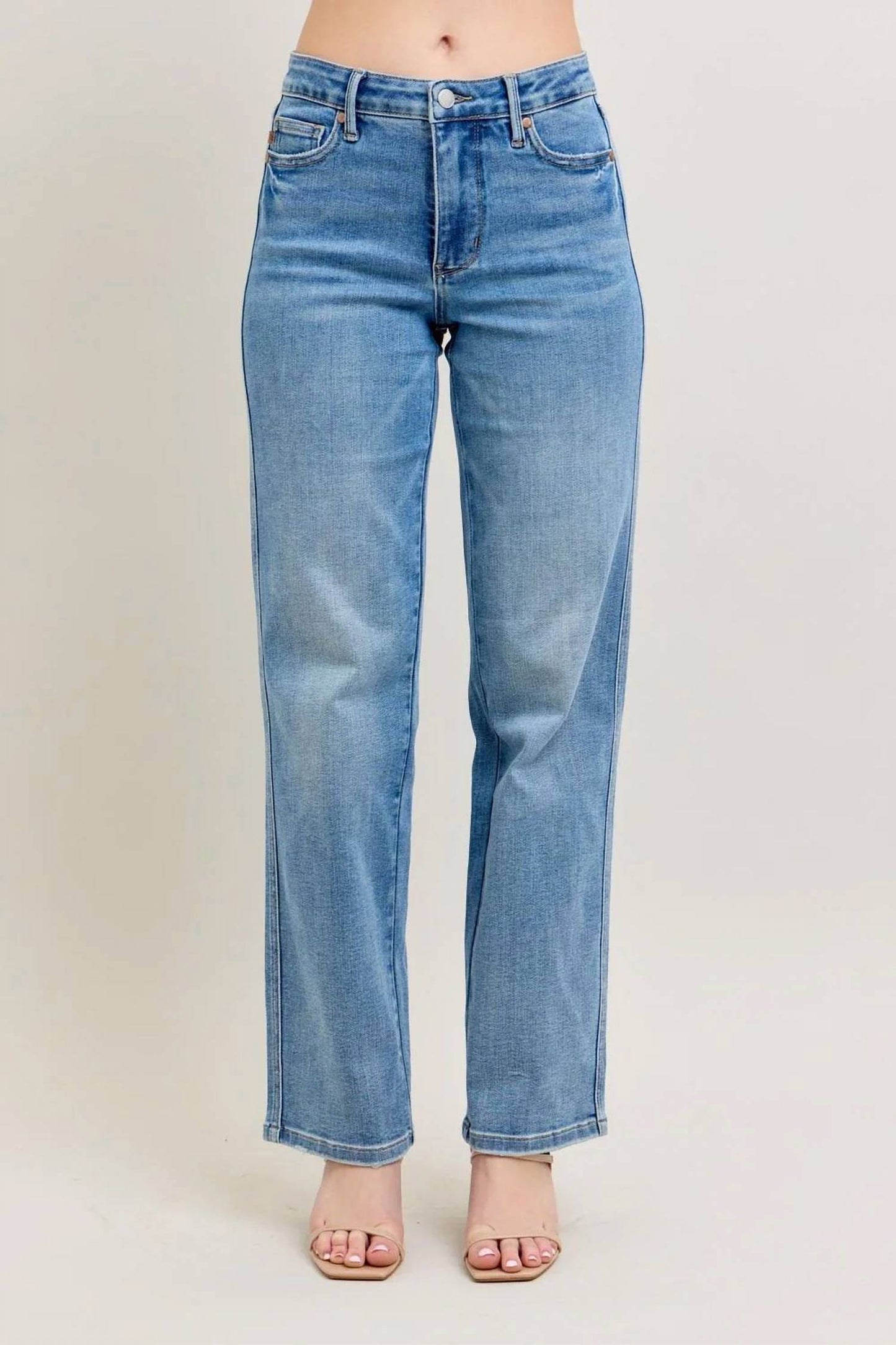 Judy Blue - Mid Rise Tummy Control Straight Jeans