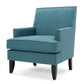 Serenada Upholstered Fabric Club Chair With Nailhead Trim And Tapered Birch Legs