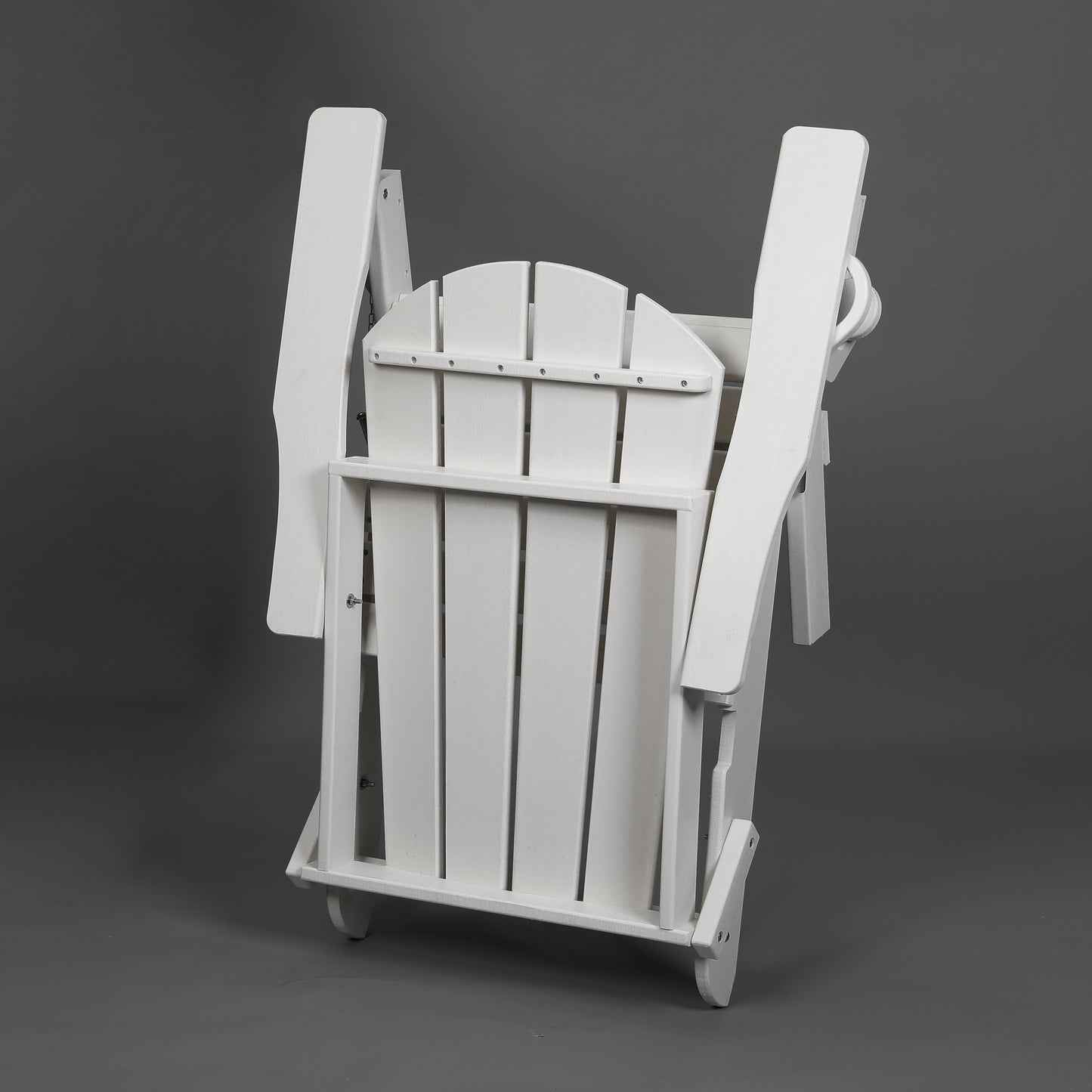 Folding Adirondack Chair with Dual Cup Holder - White