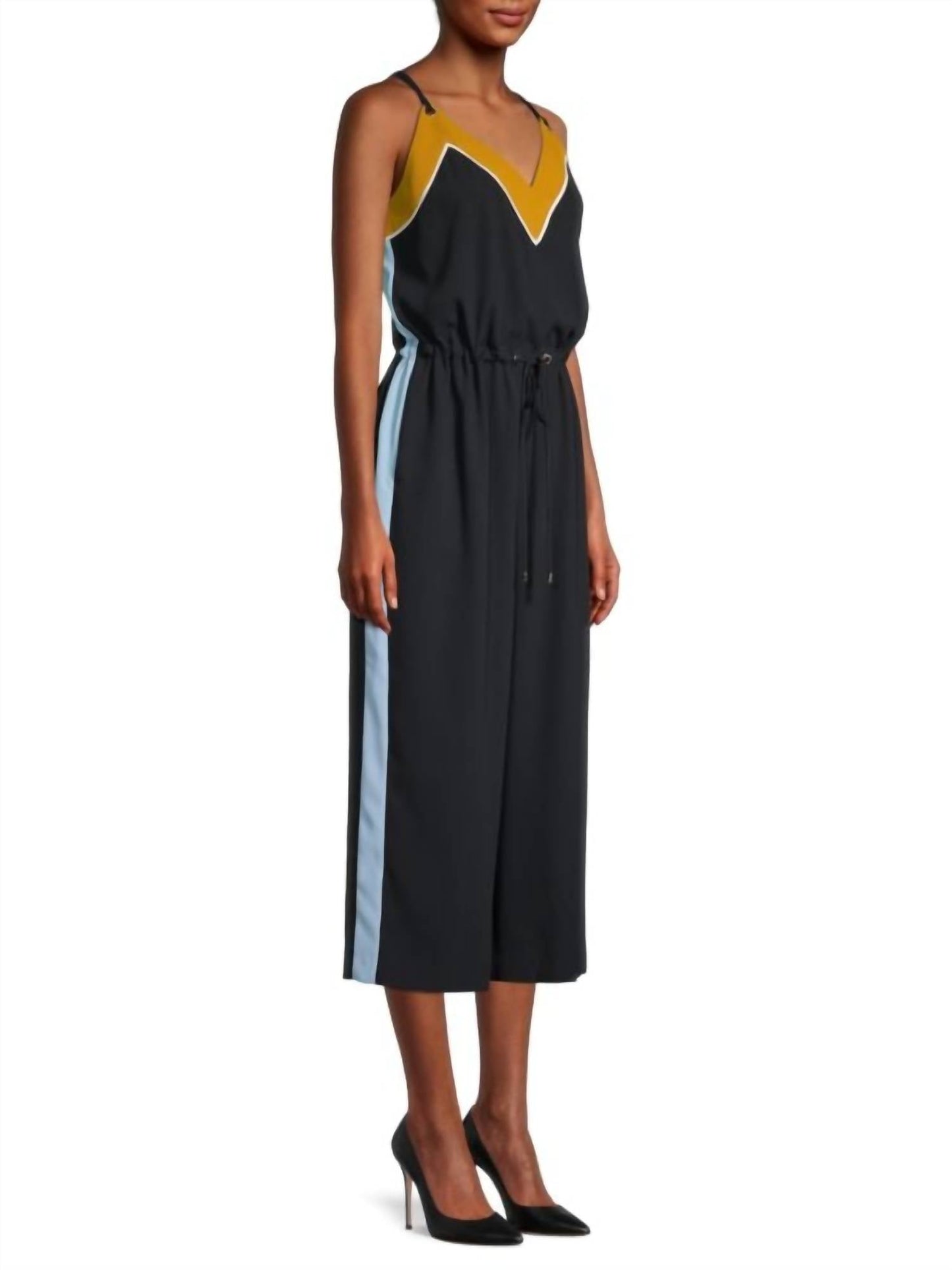 Ted Baker - DARVVA V-NECKLINE DRAWSTRINGS COTTON SLEEVELESS JUMPSUIT