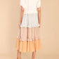 Entro - Colorblock Tiered Midi Dress