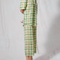 Topshop - Gingham Print High Rise Silk Pants