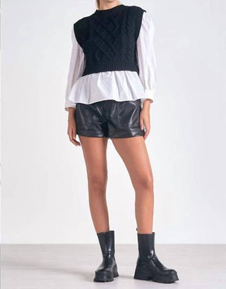 Elan - Colete de suéter em camadas