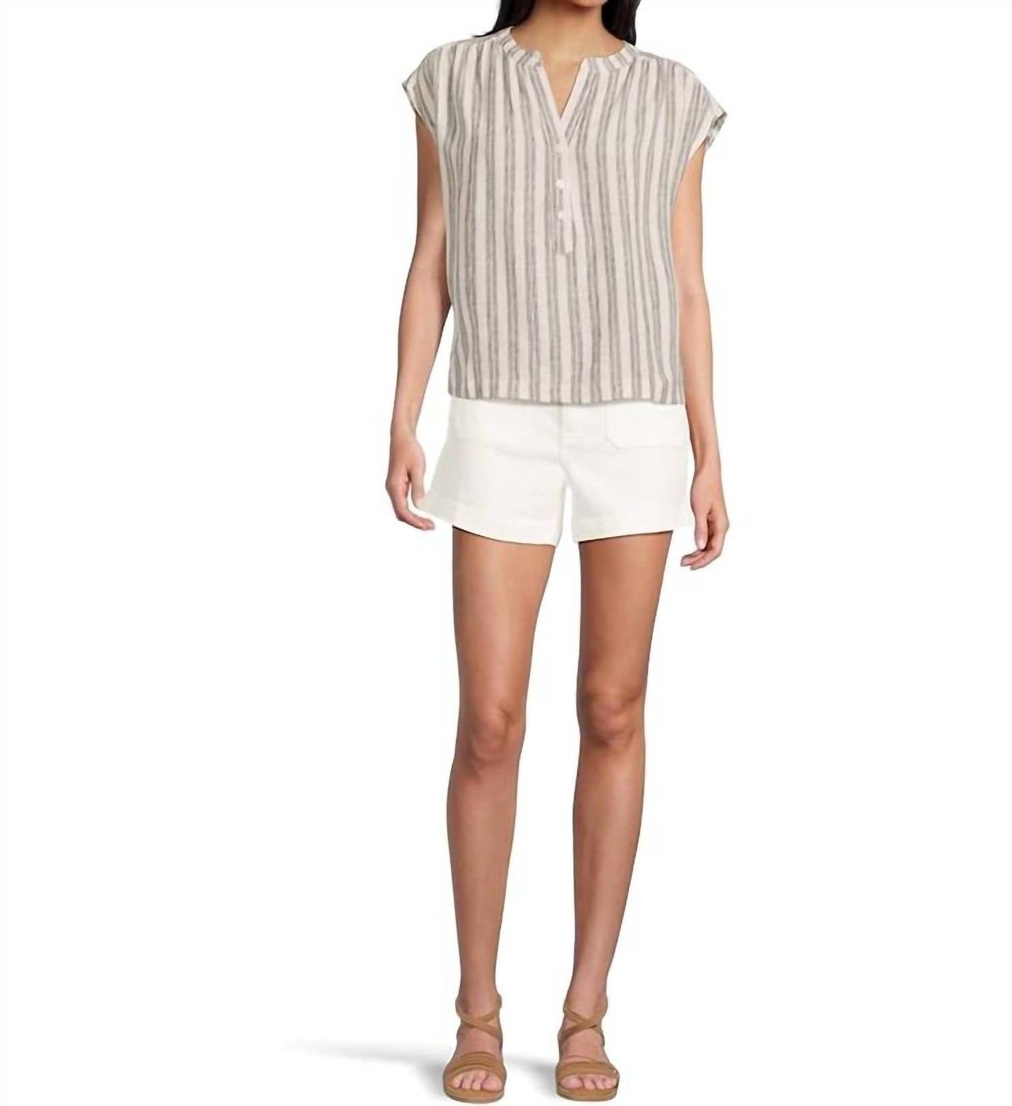 Sanctuary - By The Bay Shell Striped Short Sleeve Top