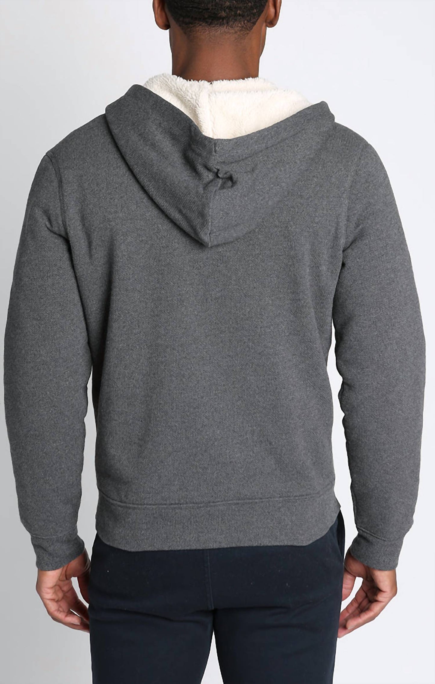Jachs New York - Recycled Jacquard Sherpa Lined Full Zip Hoodie
