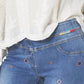 Coco + Carmen - Asra Tummy Control Embroidered Denim Capris