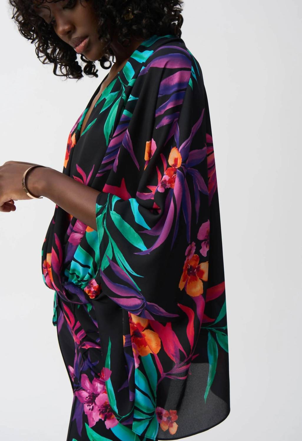 Joseph Ribkoff - Tropical Print Surplice Top