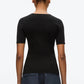 3.1 Phillip Lim - Compact Rib Short Sleece V-neck Top