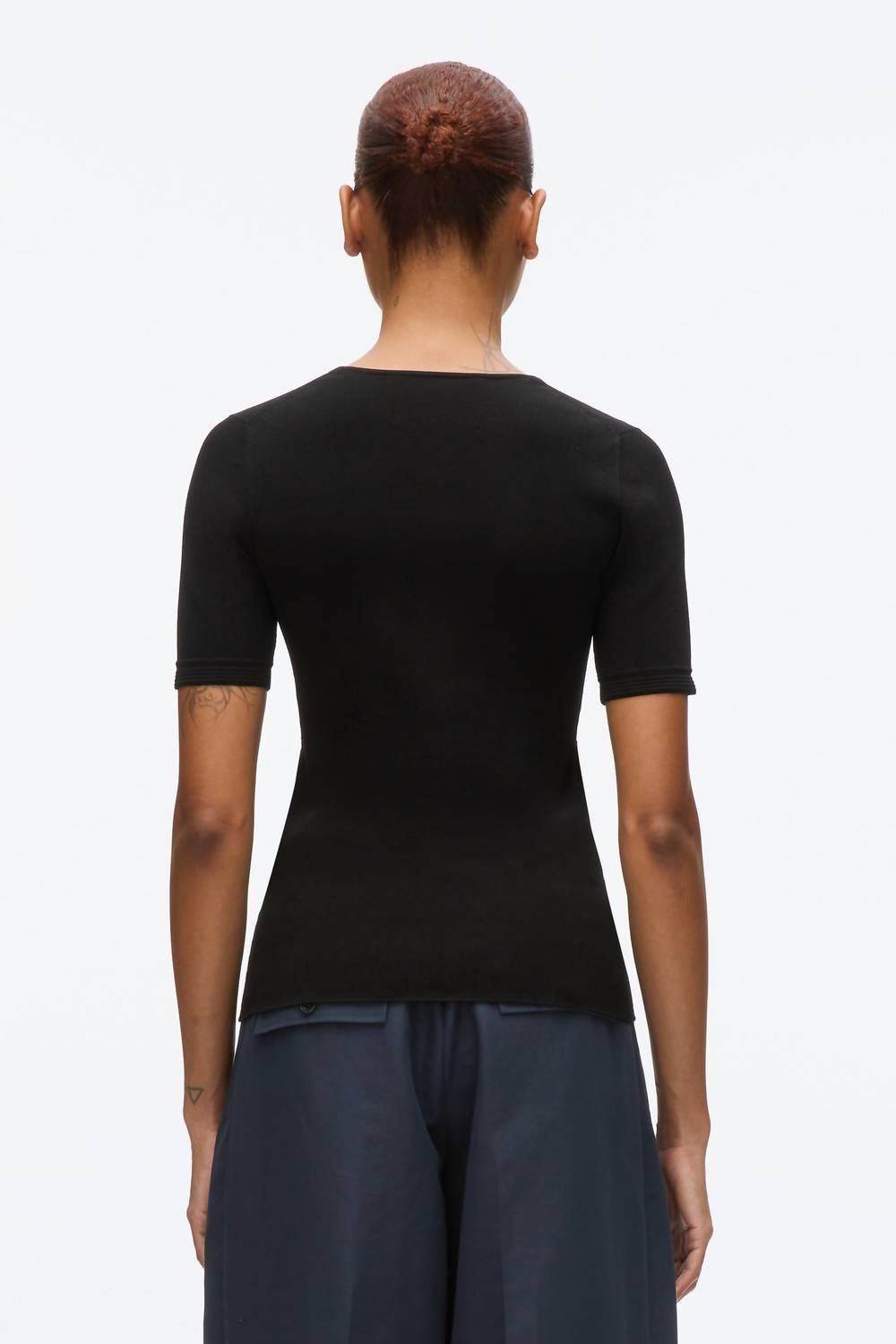 3.1 Phillip Lim - Compact Rib Short Sleece V-neck Top