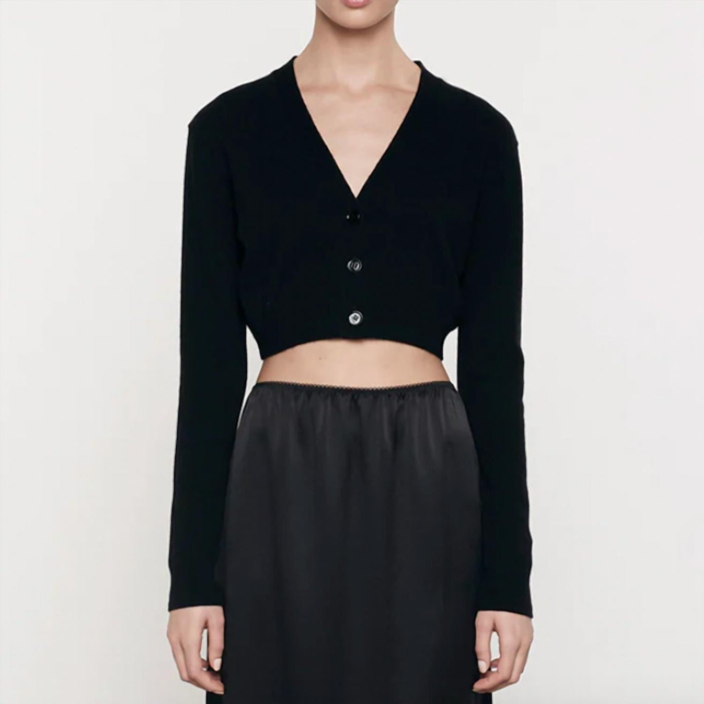 Enza Costa - Cropped V-neck Cardigan