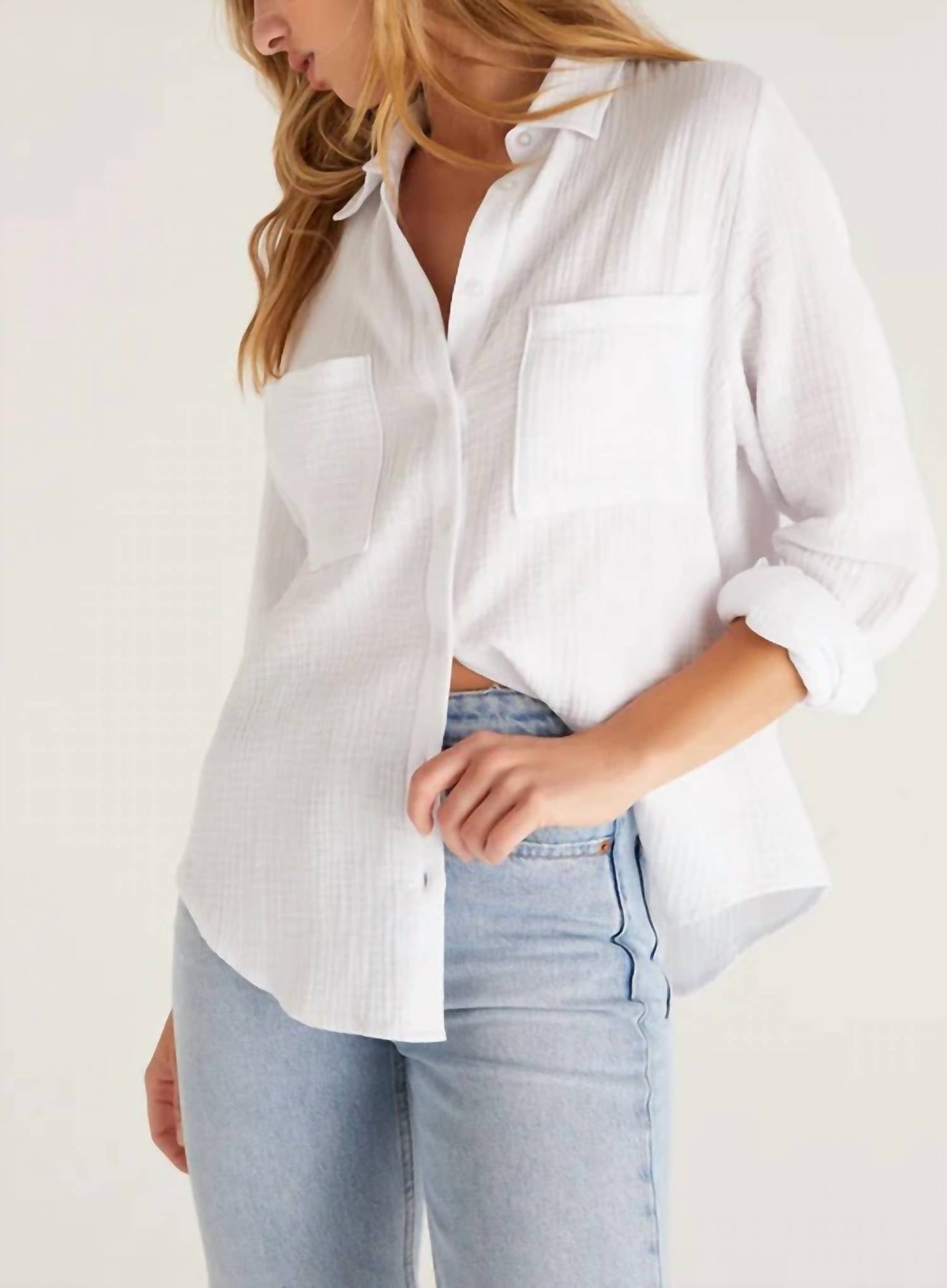 Z Supply - Blusa de gaze com botões KAILI