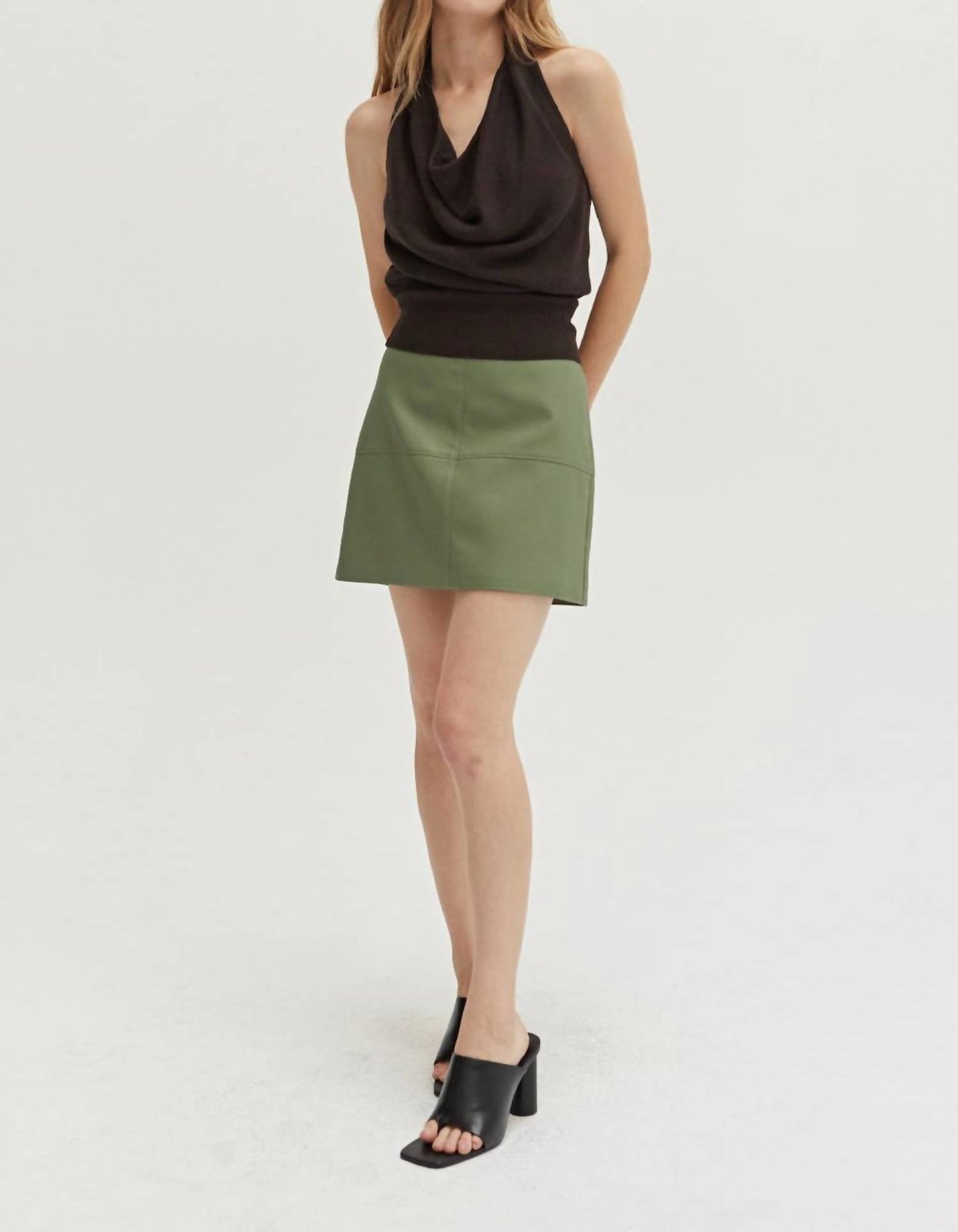 Crescent - Vegan Leather Mini Skirt