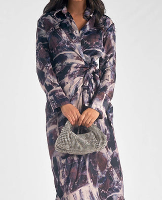 Elan - VESTIDO ENVOLTO DE MANGA LONGA
