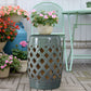Outsunny 13' x 18' Ceramic Garden Stool with Woven Lattice Design & Glazed Finish