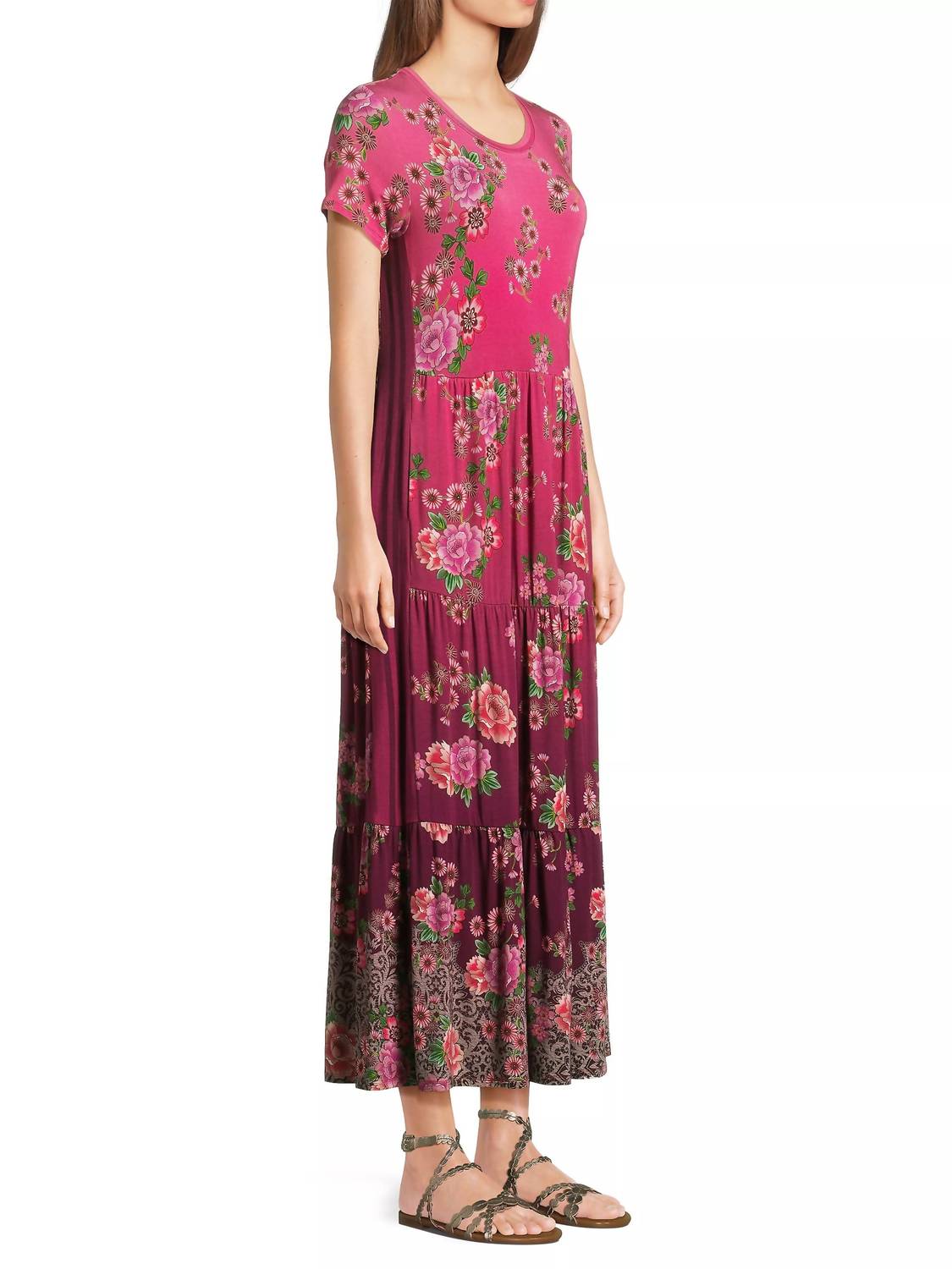 Johnny Was - Women's Tiered Cap Sleeve Knit Midi Dress