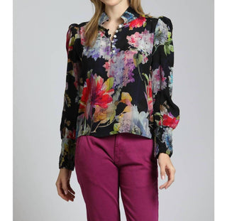 Apny - Painted Blooms Blouse