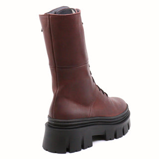 Lofina - Botas de couro grossas com cadarço
