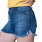 Judy Blue - PULL ON DOLPHIN FRAY HEM SHORTS