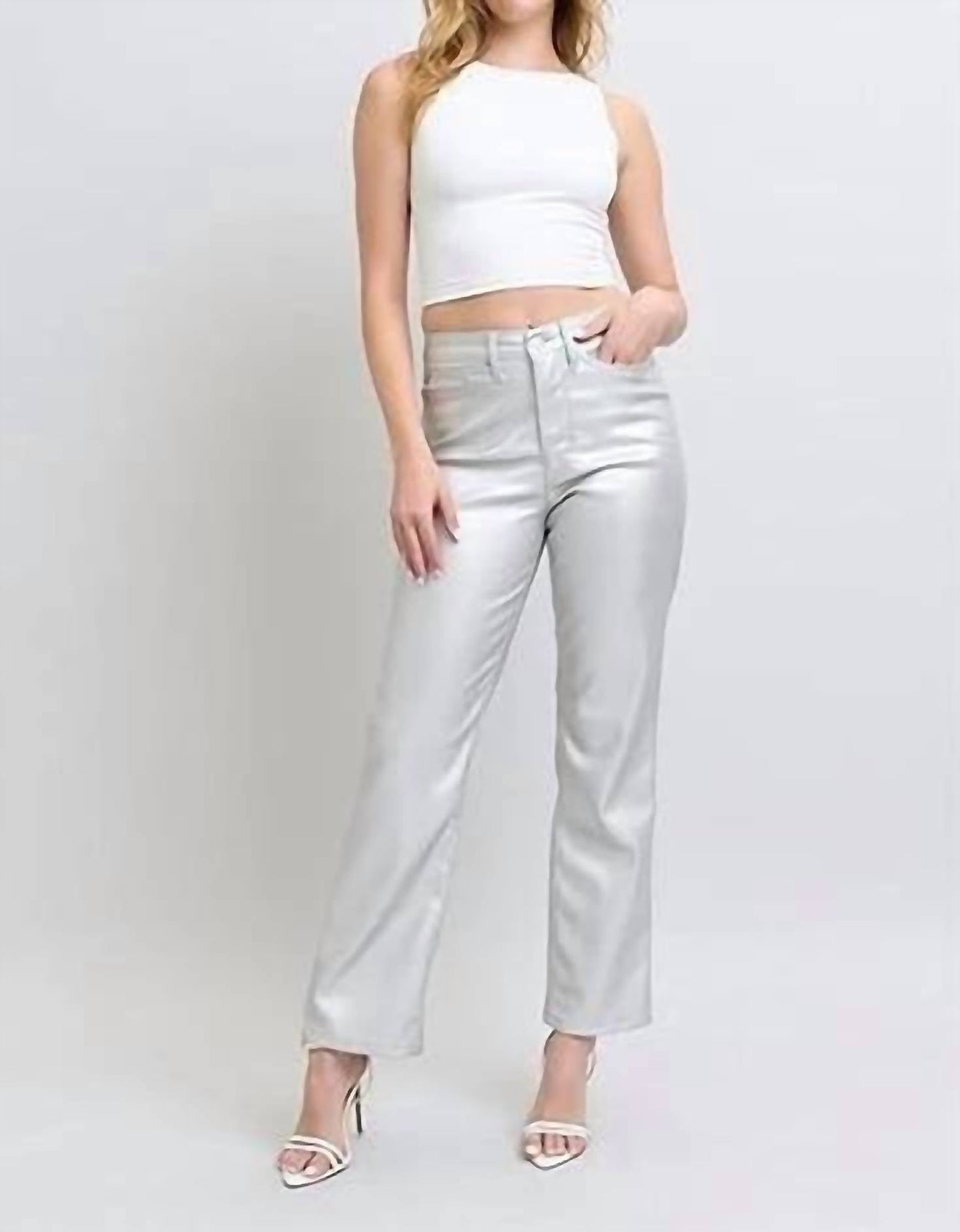 Judy Blue - Faux Leather Straight Pants