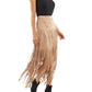 Adore - Nikki's Boho Suede Tassle Midi Skirt