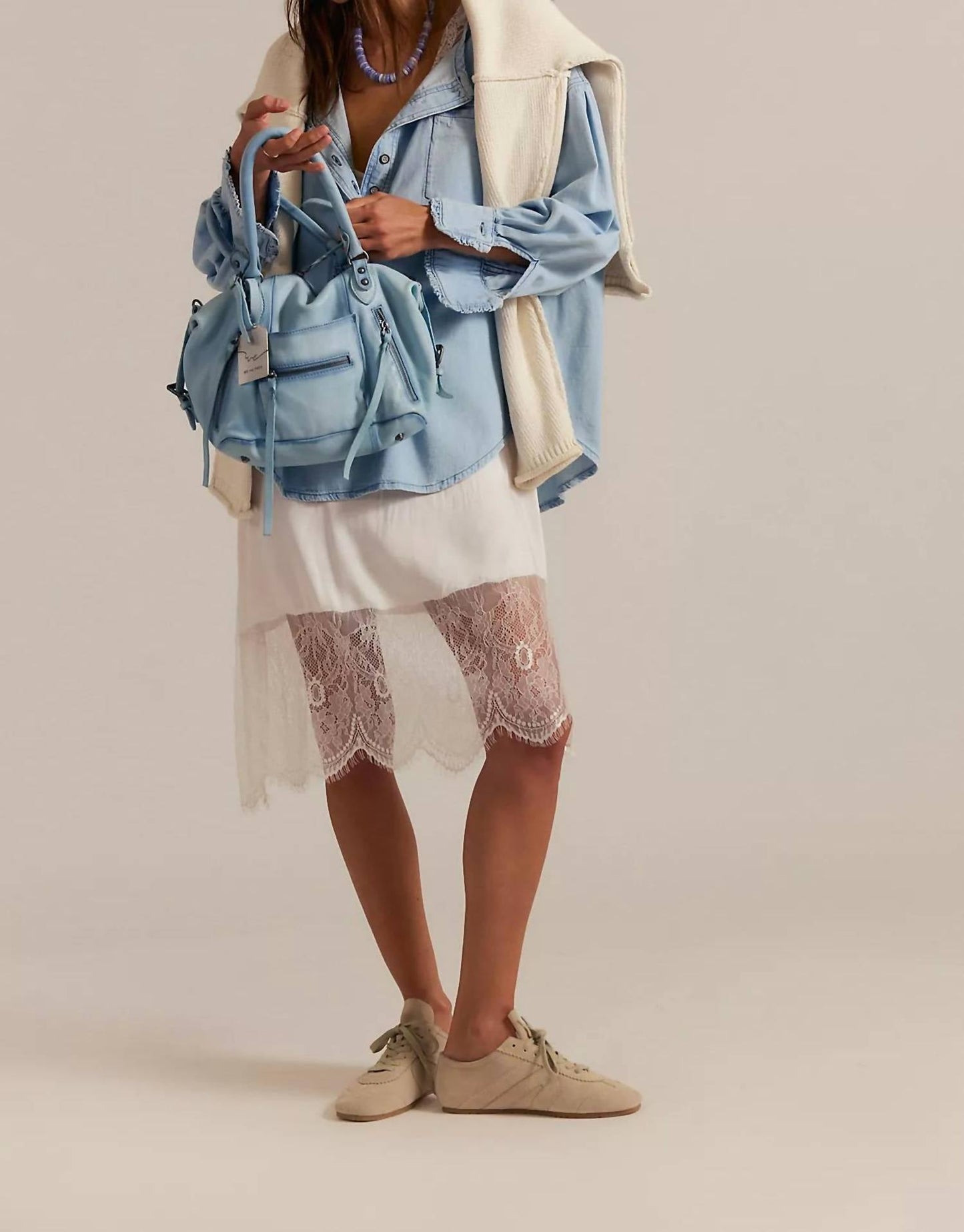 Free People - Women's Denim Dreaming Pullover Top