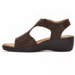 Andrea - Women's Leather Wedge Sandals With Plush Footbed