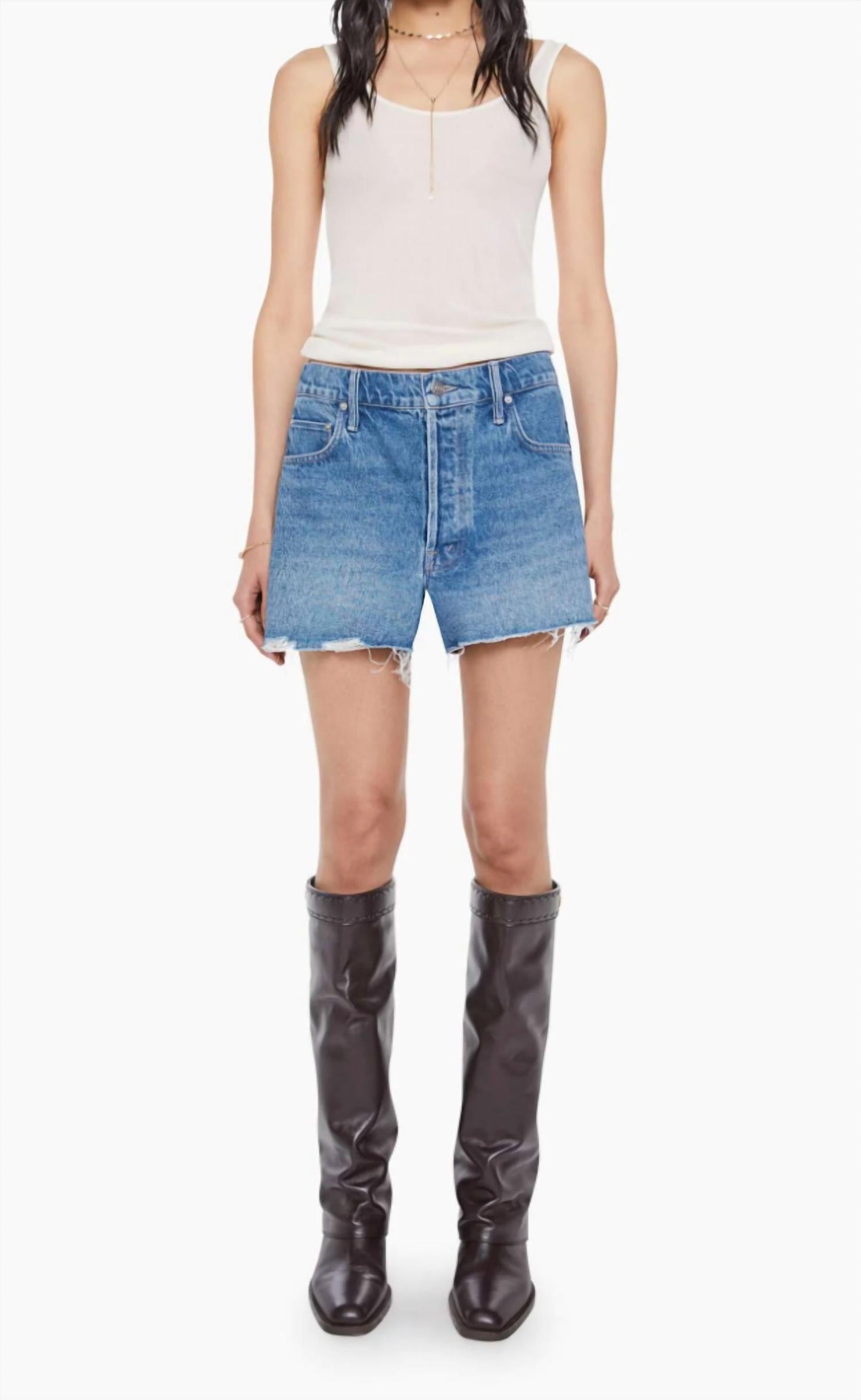 Mother - The Main Course Fray Denim Shorts