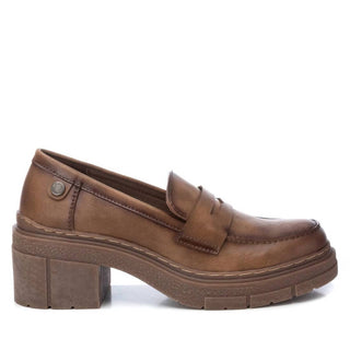 Xti - Mocassins casuais femininos de salto