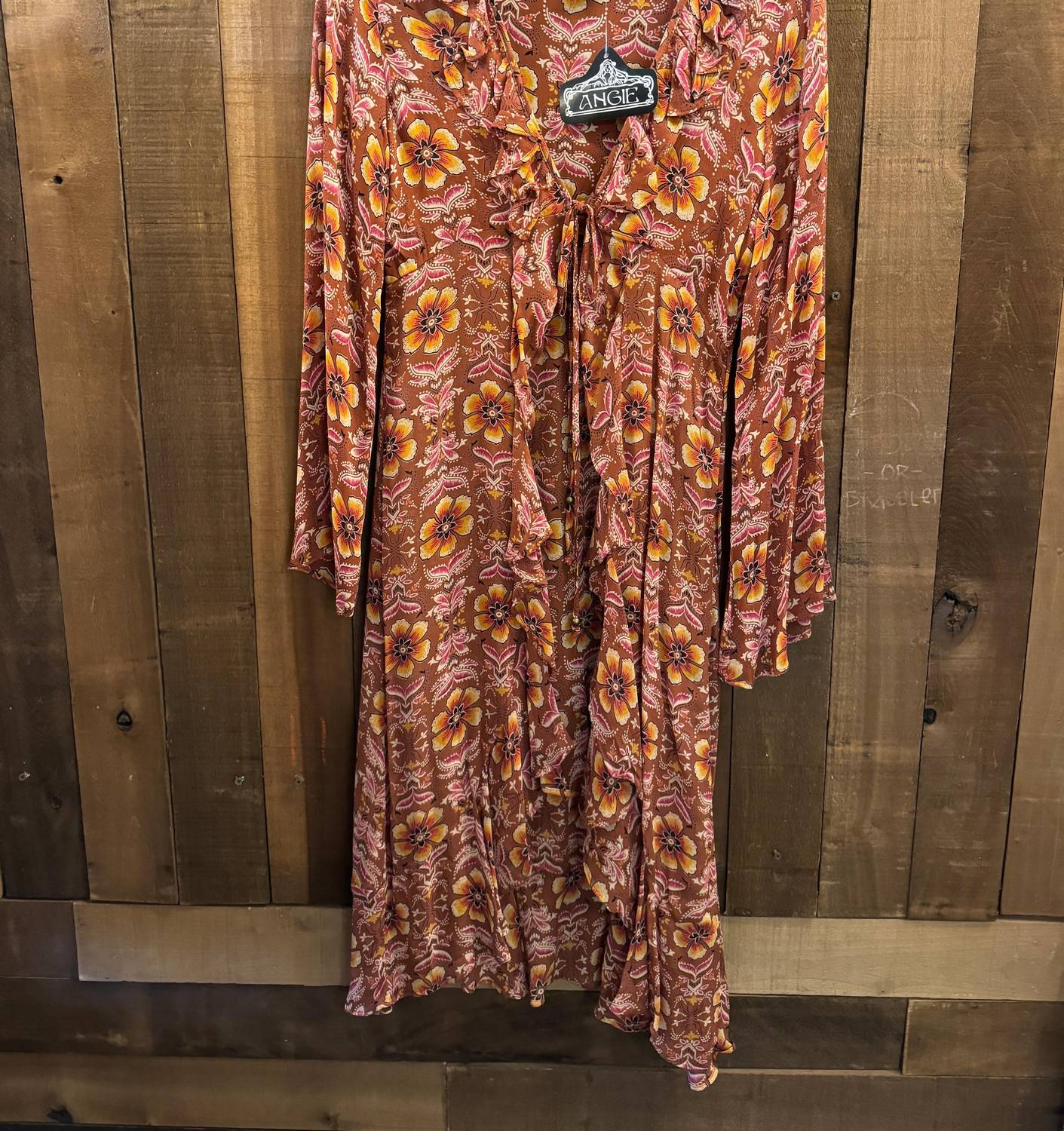 Angie - Women's Sheer Wrap Open Front With Tie Kimono