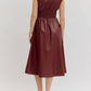Entro - Women's Faux Leather Sleevless Midi Dress