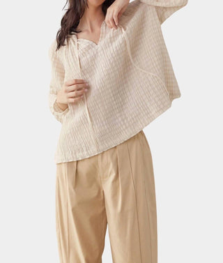 Amente - Textured Peasant Blouse