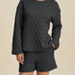 Double Take - Textured Top And Shorts Set