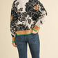 &Merci - Floral Mock Neck Half Zip Sweater