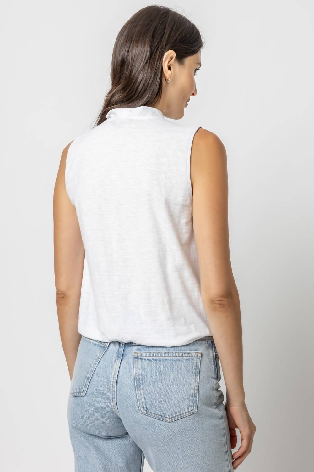 Lilla P - Sleeveless Faux Wrap Top