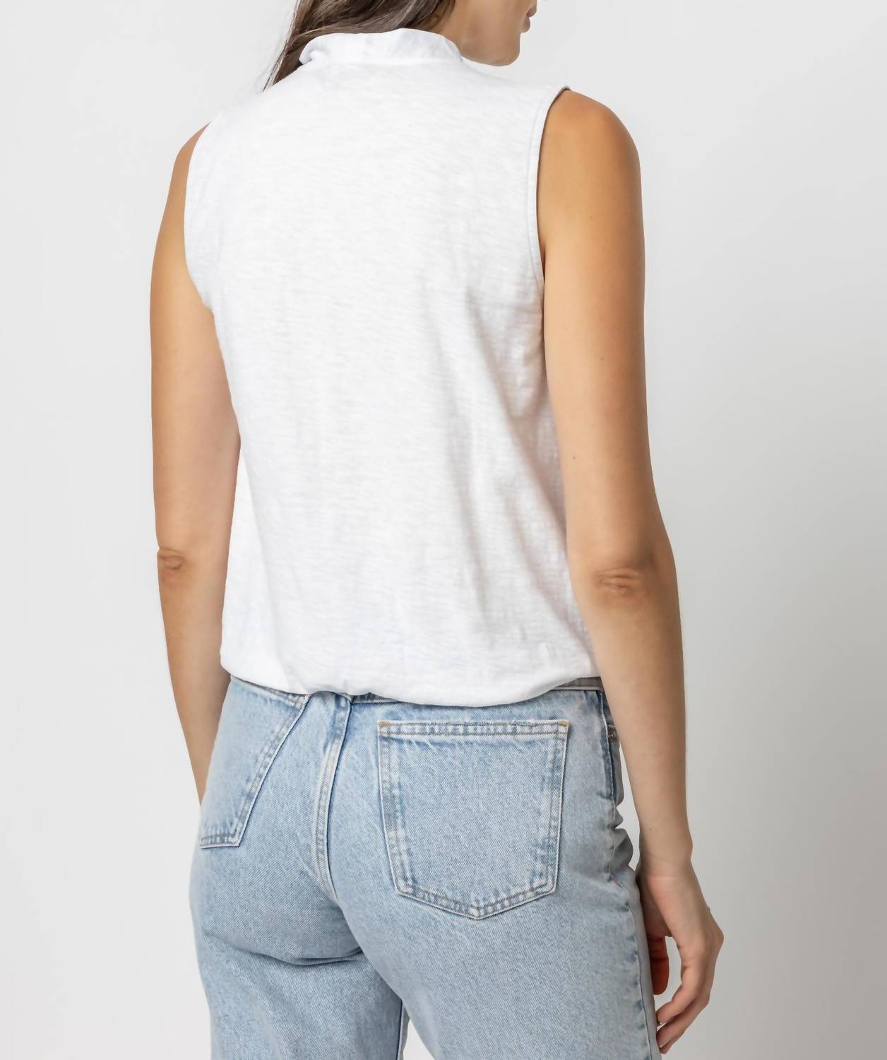 Lilla P - Sleeveless Faux Wrap Top