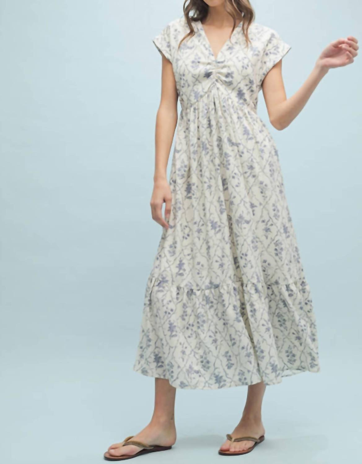 Daisy - Esther Floral Cinched Midi Dress
