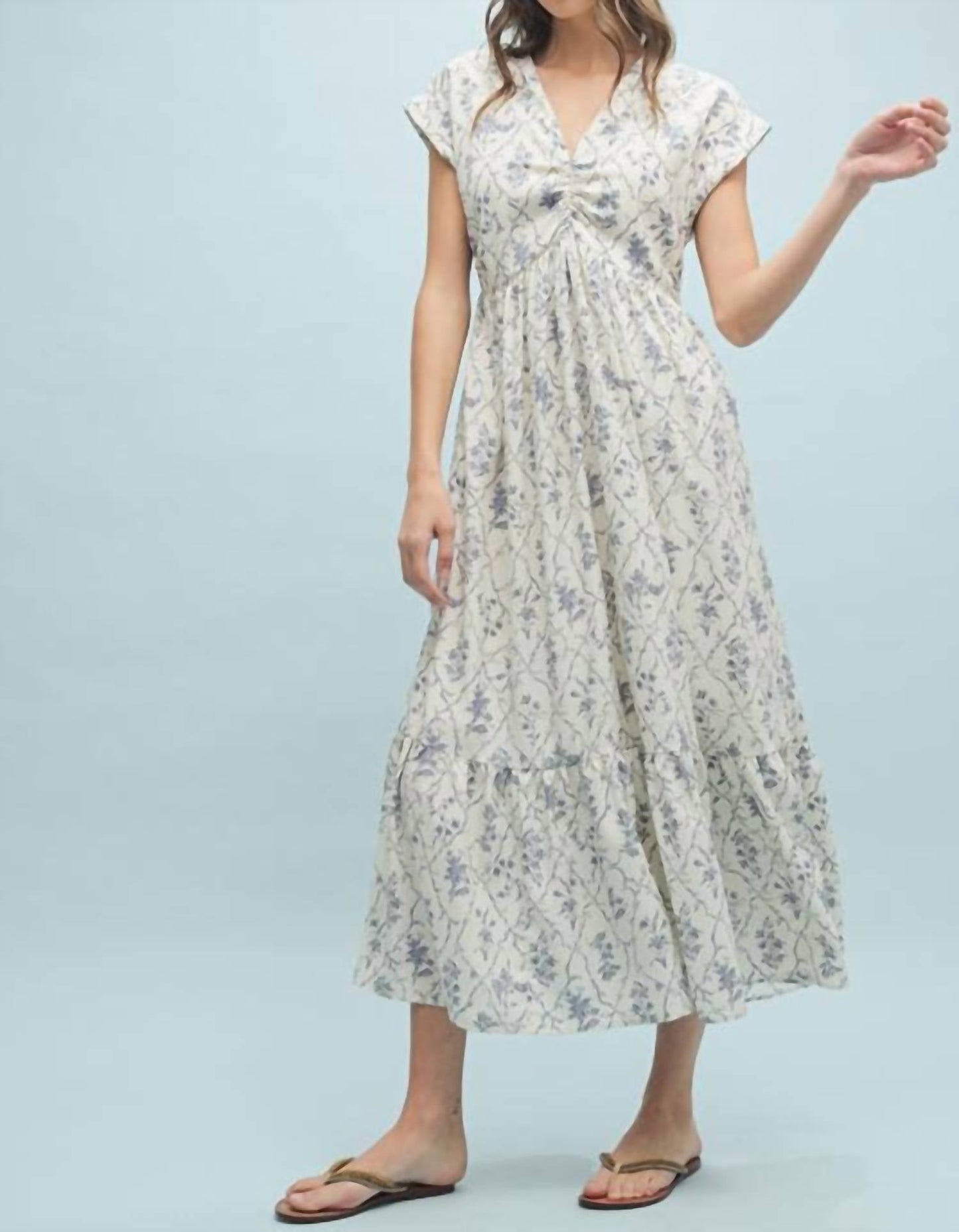 Daisy - Esther Floral Cinched Midi Dress