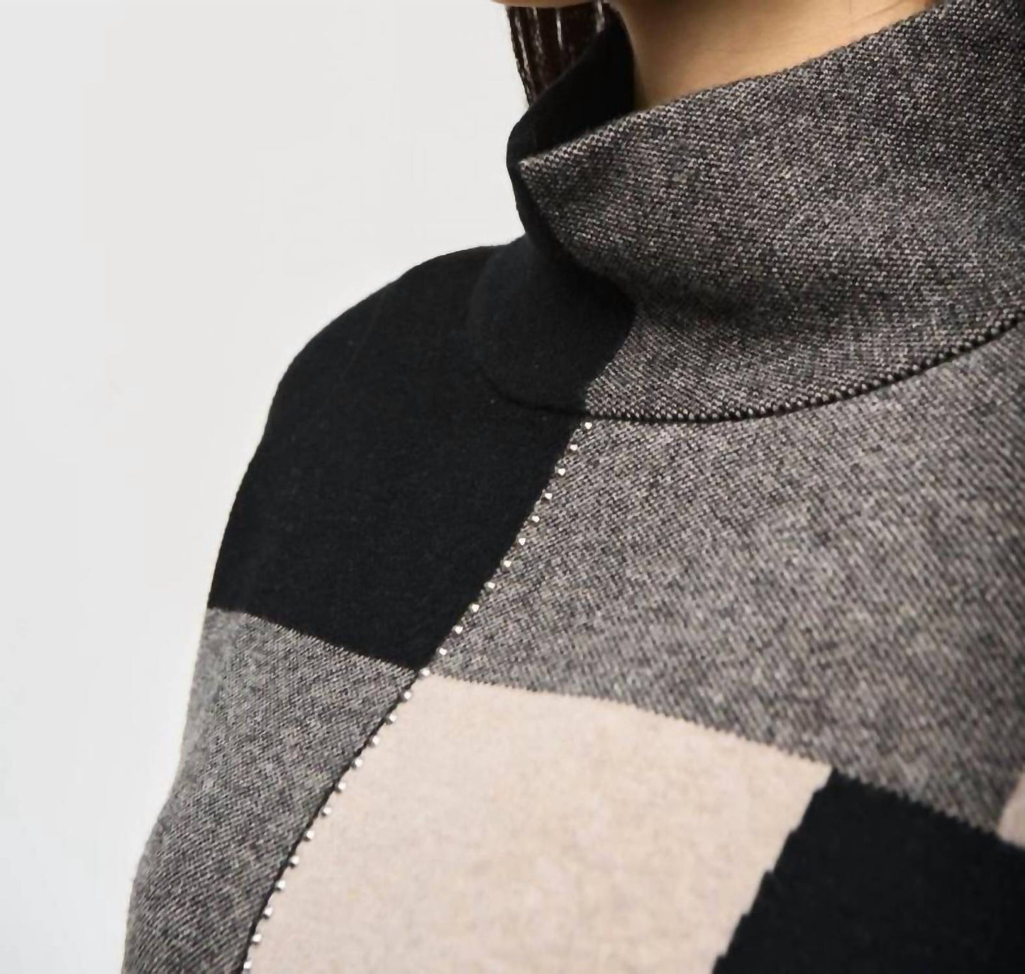 Joseph Ribkoff - Color Block Pullover Mockneck Sweater