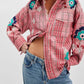 Free People - Embroidered Sashiko Top