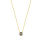 Eklexic - Women's Black Enamel & Cz Channel Rondelle Necklace