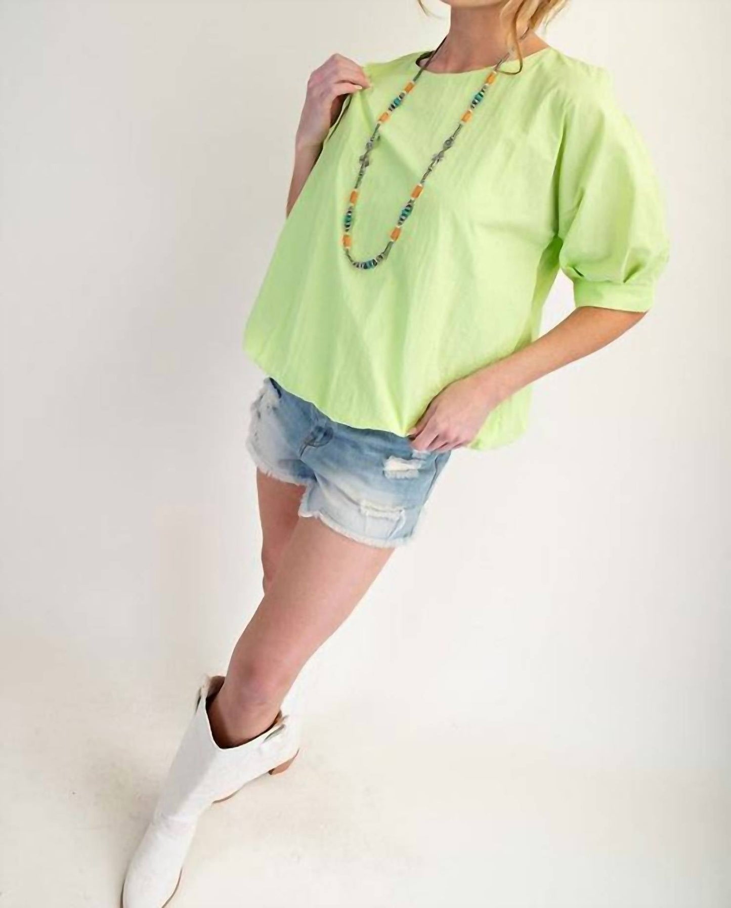 Easel - Parachute Bubble Woven Top