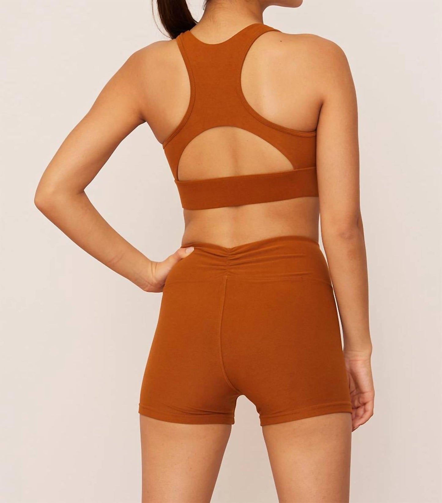 Wolven - Vegan Suede Finish Active Racerback Bra