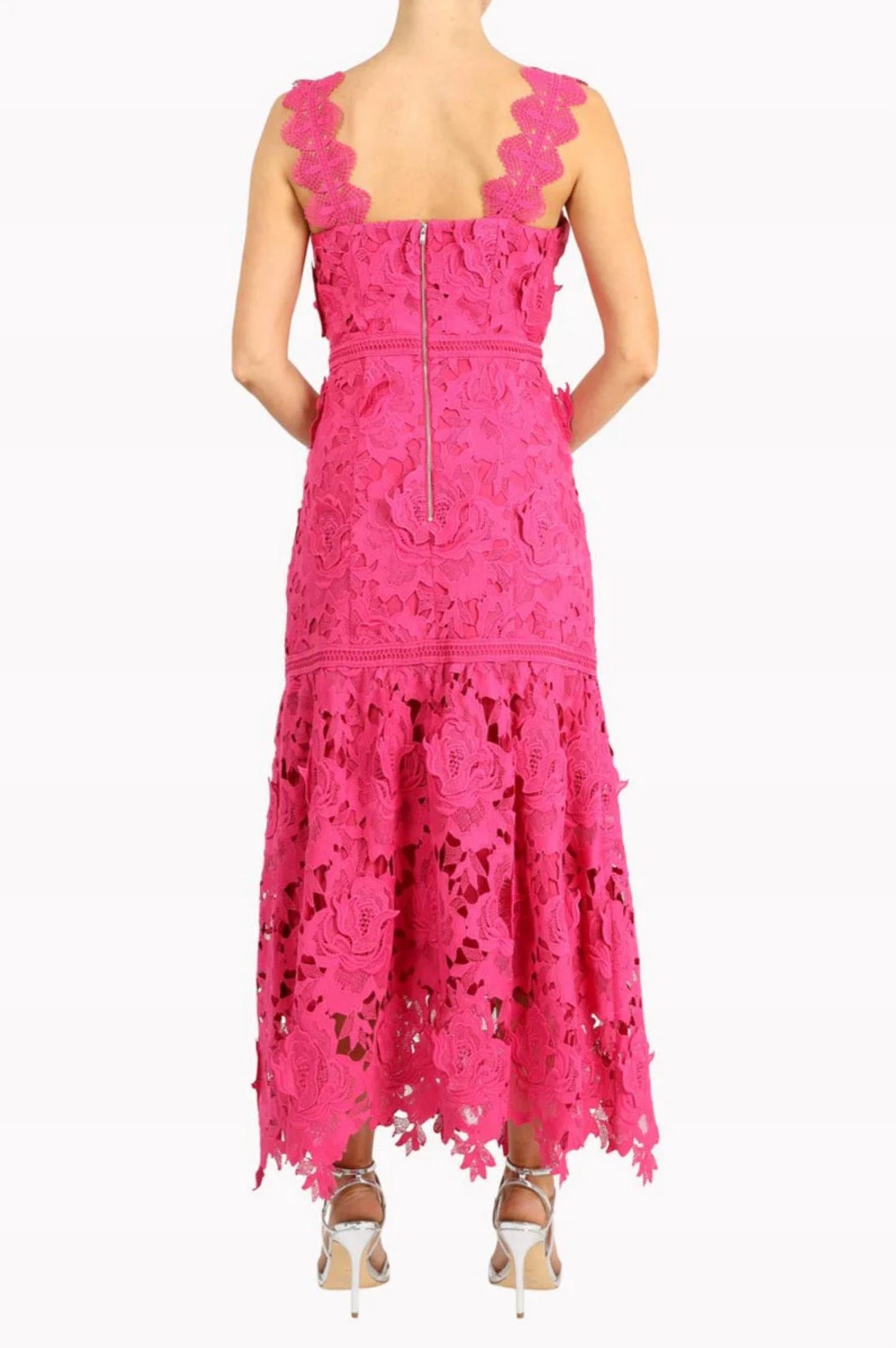 Adelyn Rae - Karia Drop Waist 3D Lace Midi Dress