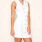 Golden - Button-up Sleeveless Mini Dress