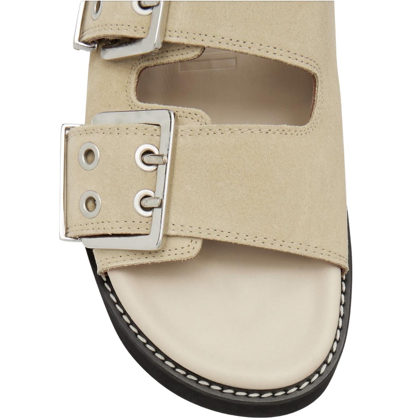 Ganni - WOMEN'S WIDE WELT CHUNKY BUCKLE FLAT SANDAL
