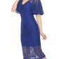 Joseph Ribkoff - Guipure Lace Flutter Sleeve Midi Sheath Dress