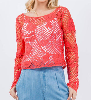Paparazzi - Crop Top com Estampa Floral em Crochê - Sem Forro