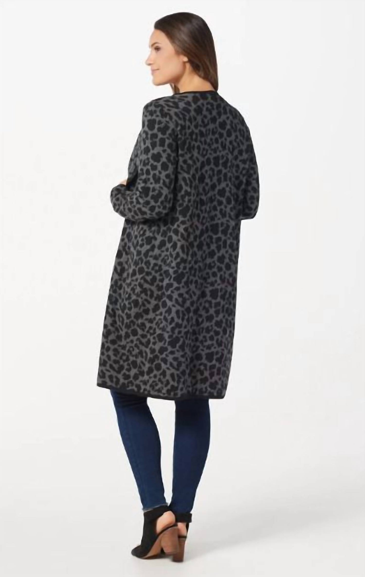Vince Camuto - Cheetah Print Open Front Cardigan